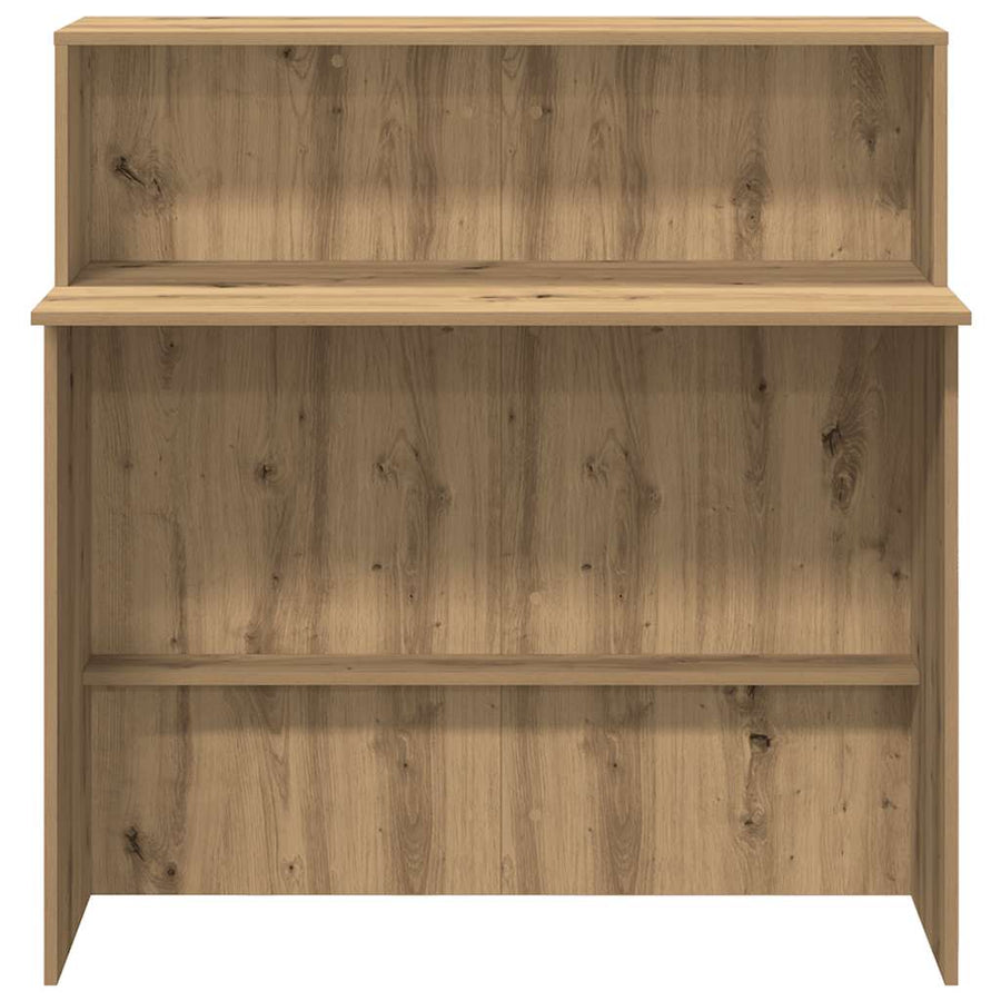 Receptiebalie 100x50x103,5cm bewerkt hout artisanaal eikenkleur