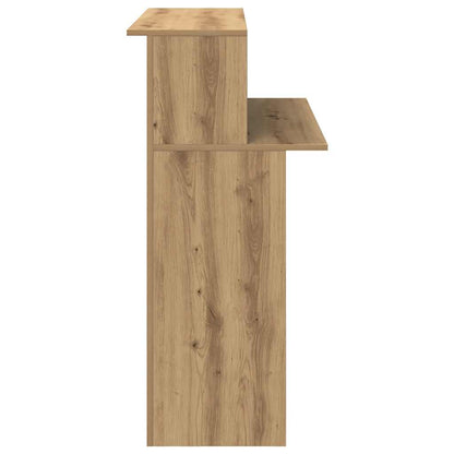 Receptiebalie 100x50x103,5cm bewerkt hout artisanaal eikenkleur