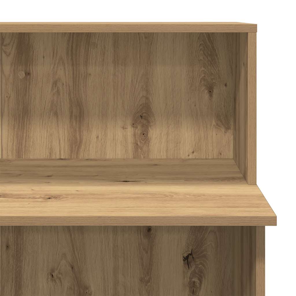 Receptiebalie 100x50x103,5cm bewerkt hout artisanaal eikenkleur