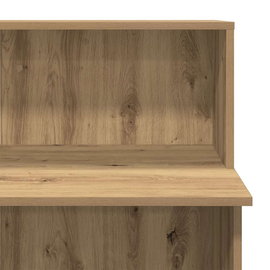 Receptiebalie 100x50x103,5cm bewerkt hout artisanaal eikenkleur