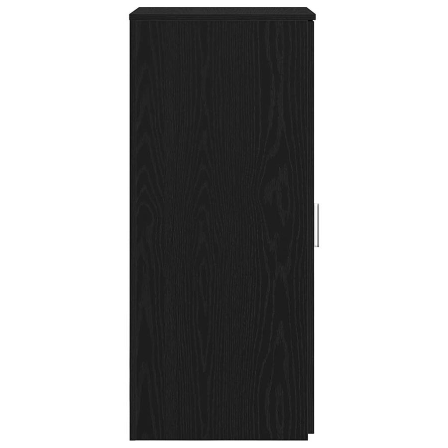 Opbergkast zwart 40x45x103,5 cm bewerkt hout
