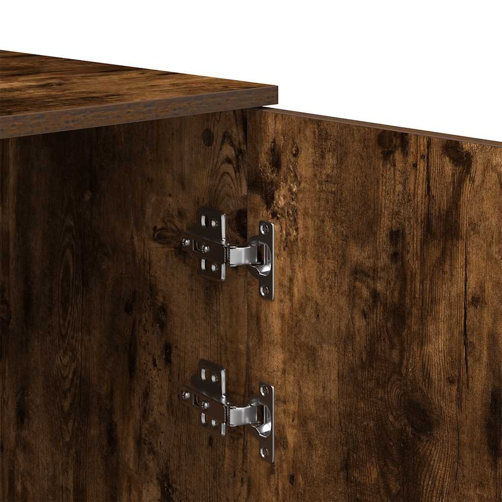 Opbergkast 50x45x103,5 cm bewerkt hout gerookt eikenkleur