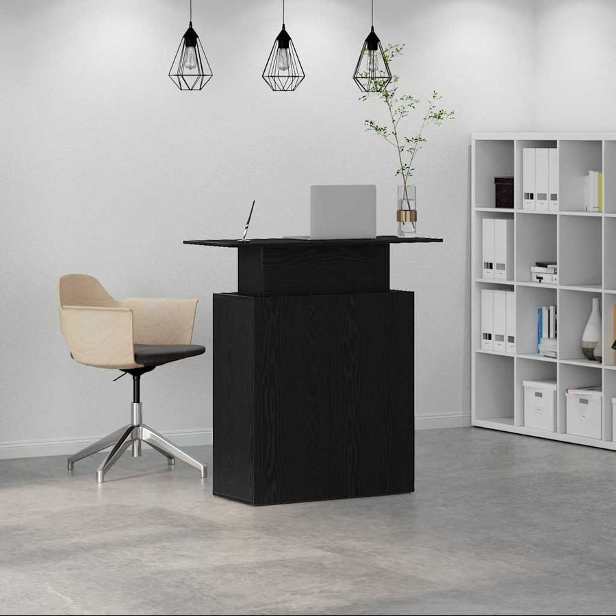 Receptiebalie 100X40X104 Cm Bewerkt Hout Zwart