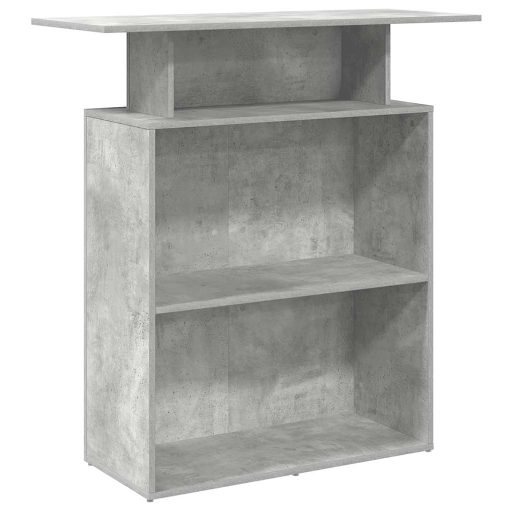 Receptiebalie 100X40X104 Cm Bewerkt Hout Betongrijs