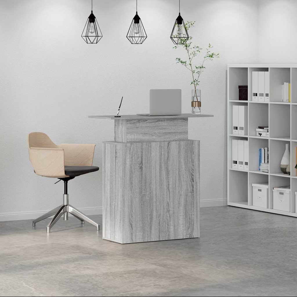 Receptiebalie 100X40X104 Cm Bewerkt Hout Eiken Grijs sonoma