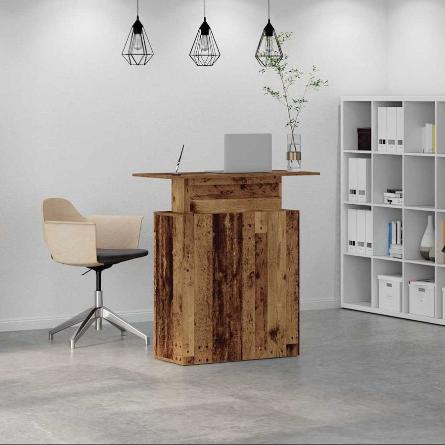 Receptiebalie 100X40X104 Cm Bewerkt Hout Kleurig Oud hout