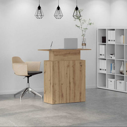 Receptiebalie 100X40X104 Cm Bewerkt Hout Artisanaal Eikenkleur artisanaal eikenkleurig