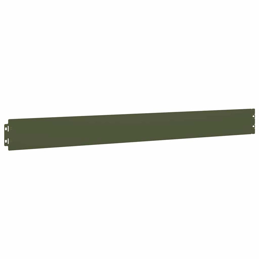 Gazonranden 10 st 10x103 cm koudgewalst staal olijfgroen