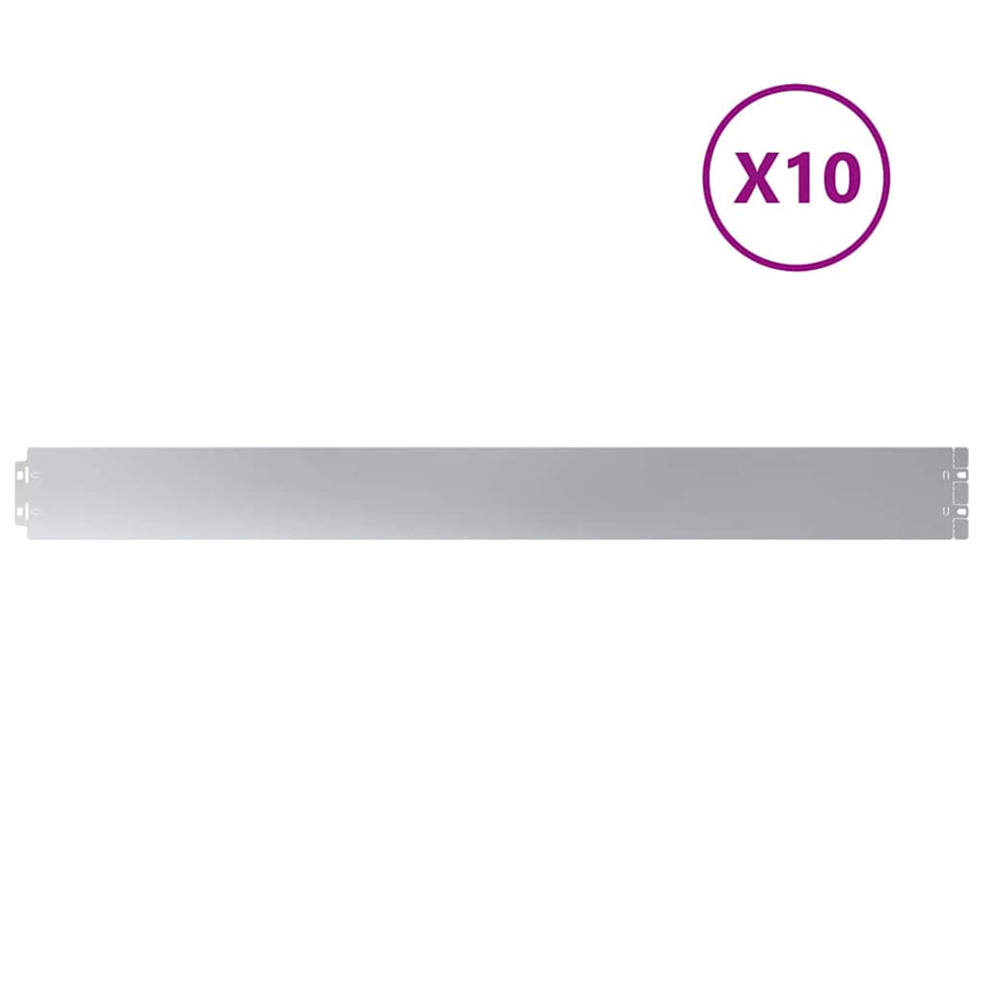 Gazonranden 10 st 10x103 cm gegalvaniseerd staal