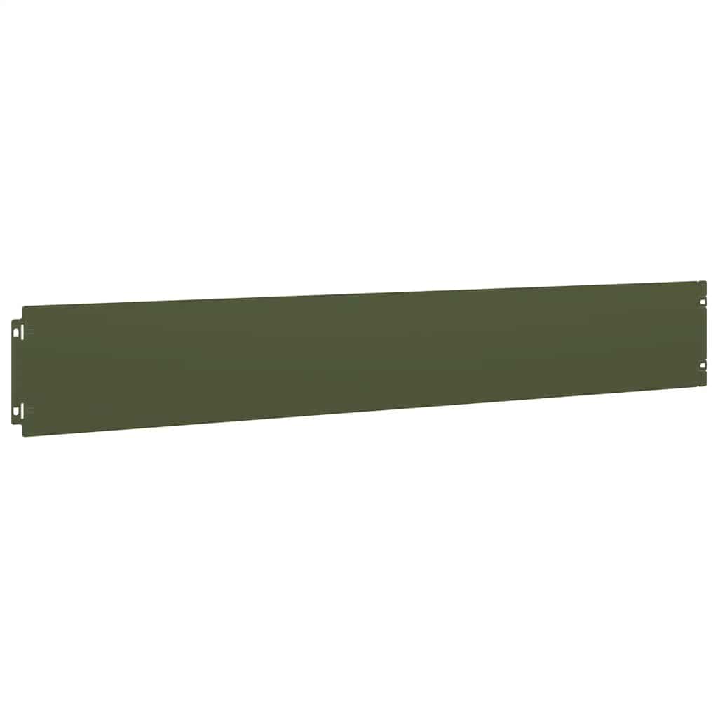 Gazonranden 10 st 15x103 cm koudgewalst staal olijfgroen