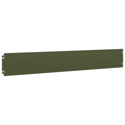 Gazonranden 10 st 15x103 cm koudgewalst staal olijfgroen