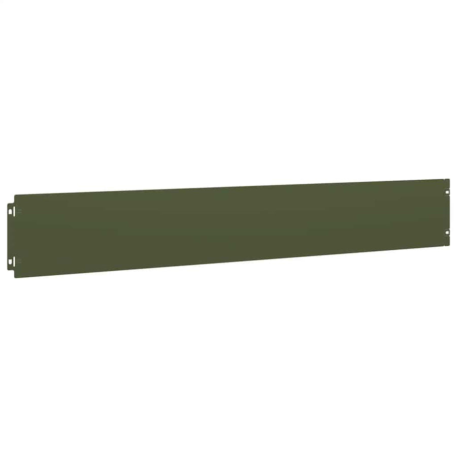 Gazonranden 10 st 15x103 cm koudgewalst staal olijfgroen