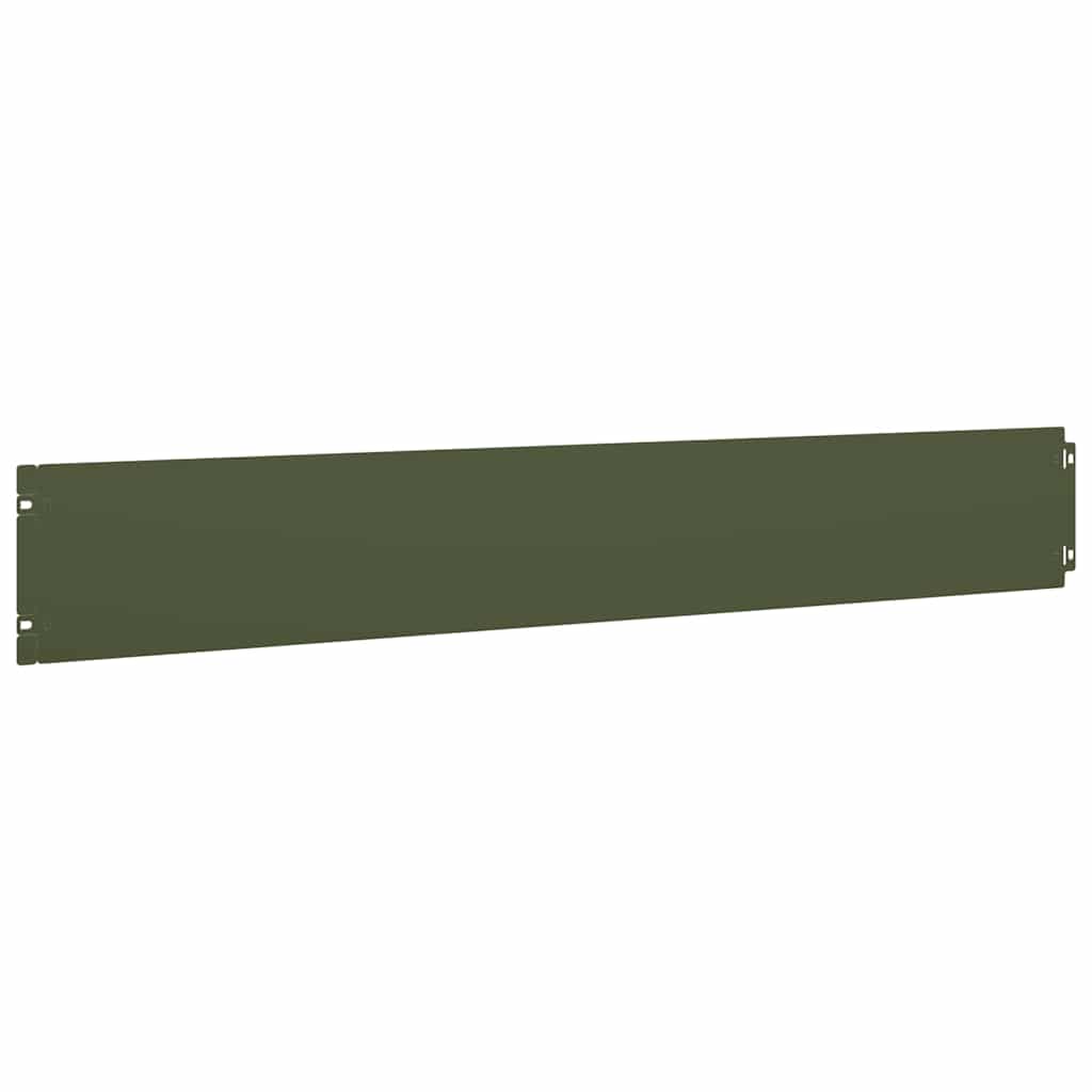 Gazonranden 10 st 15x103 cm koudgewalst staal olijfgroen