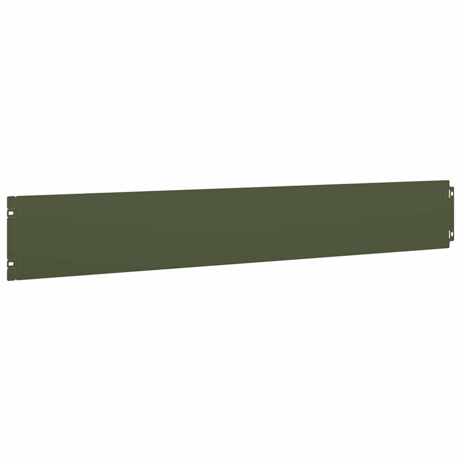 Gazonranden 10 st 15x103 cm koudgewalst staal olijfgroen