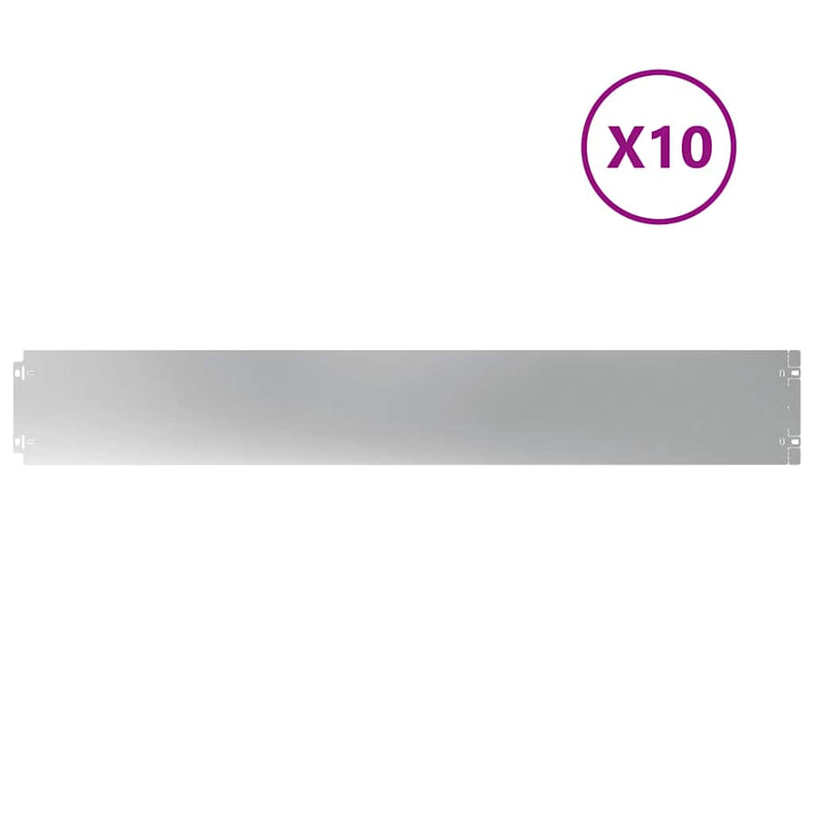Gazonranden 10 st 15x103 cm gegalvaniseerd staal