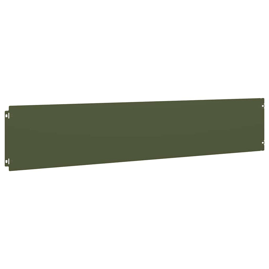 Gazonranden 10 st 20x103 cm koudgewalst staal olijfgroen