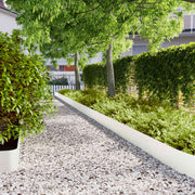 Lawn edging 30 pcs 20x103 cm cold-rolled steel white
