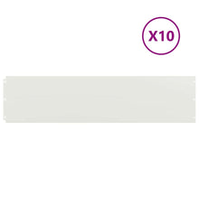 Gazonranden 10 st 25x103 cm koudgewalst staal wit