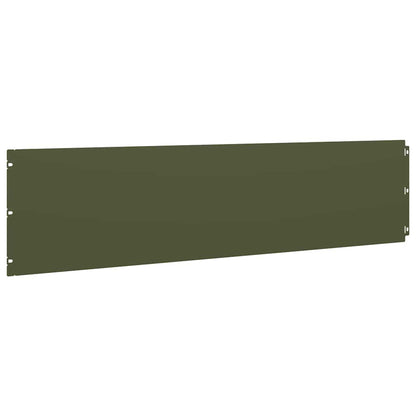 Gazonranden 10 st 25x103 cm koudgewalst staal olijfgroen