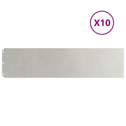 Gazonranden 10 st 25x103 cm roestvrij staal