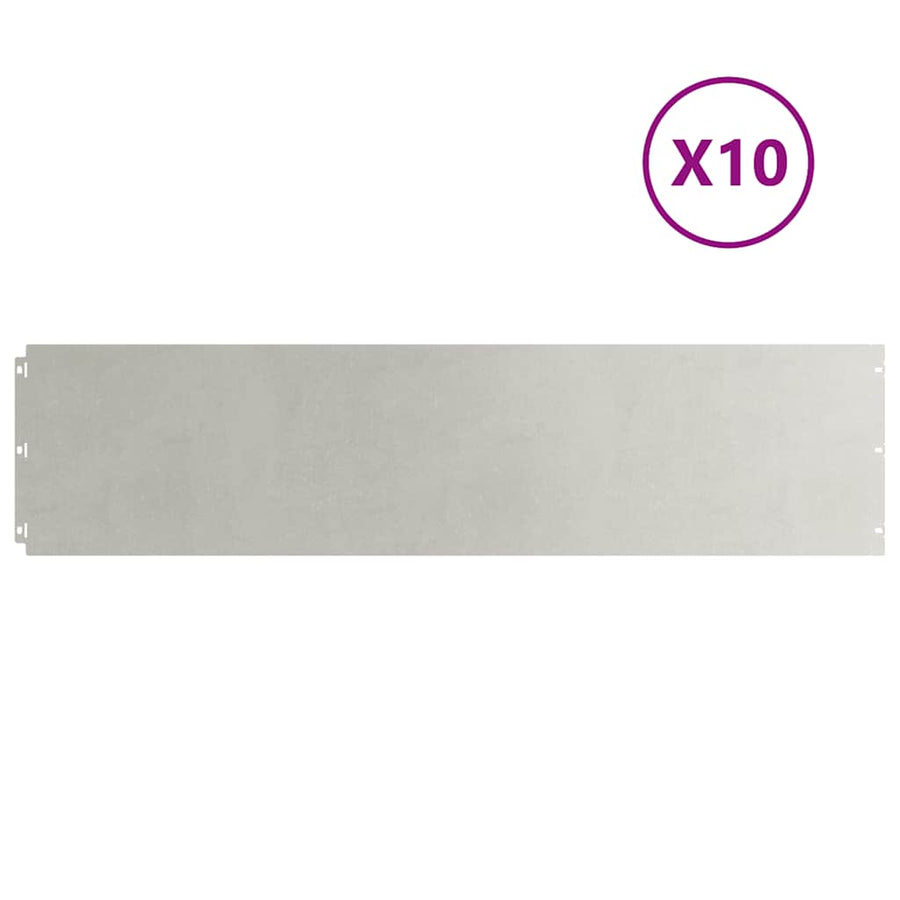 Gazonranden 10 st 25x103 cm roestvrij staal