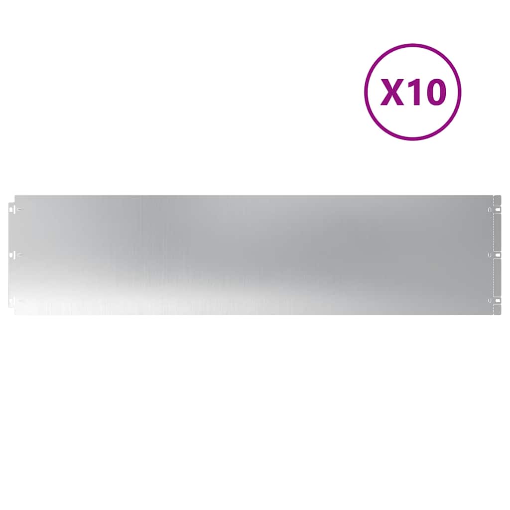 Gazonranden 10 st 25x103 cm gegalvaniseerd staal