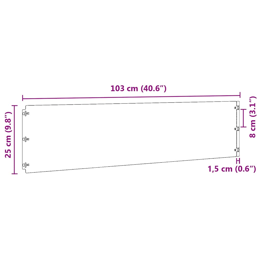 Gazonranden 10 st 25x103 cm gegalvaniseerd staal