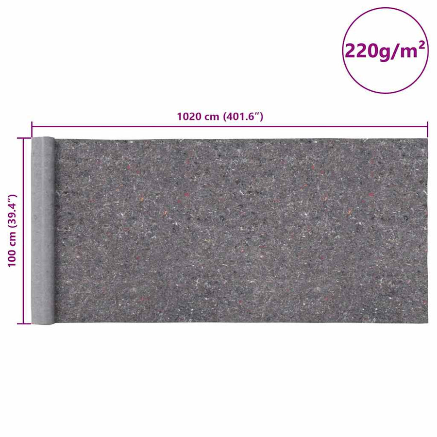 Antislip schildersvlies 2 st 1020 cm 220 g/m² grijs