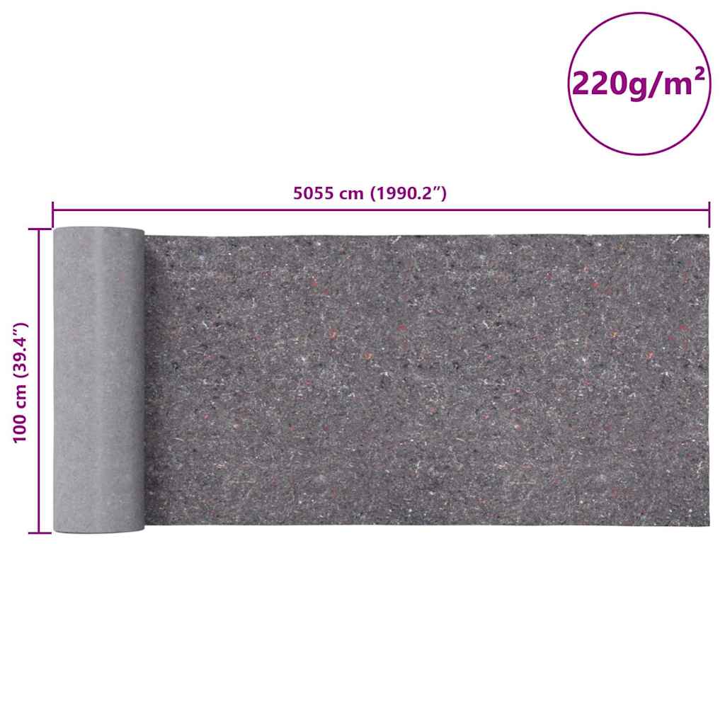 Antislip schildersvlies 2 st 5055 cm 220 g/m² grijs