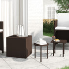 Tuinbijzettafels set 3 stuks poly rattan bruin