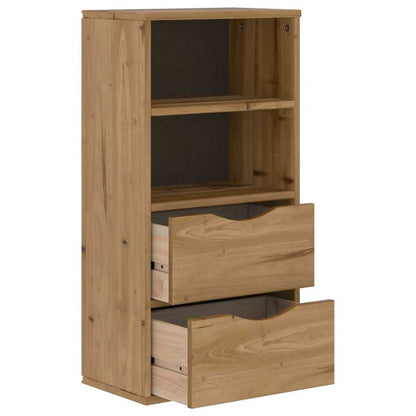 Bijzetkast met lades 40x24x79 cm massief grenenhout