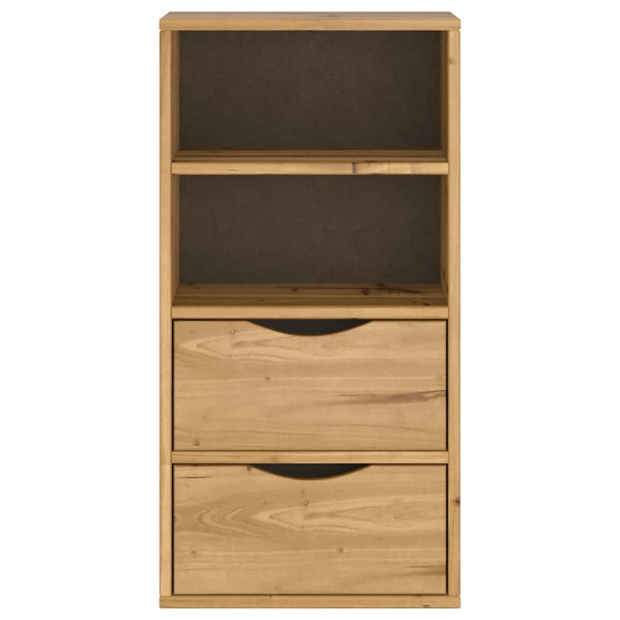 Bijzetkast met lades 40x24x79 cm massief grenenhout