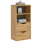 Bijzetkast grenenhout 40x24x79 cm met 2 lades
