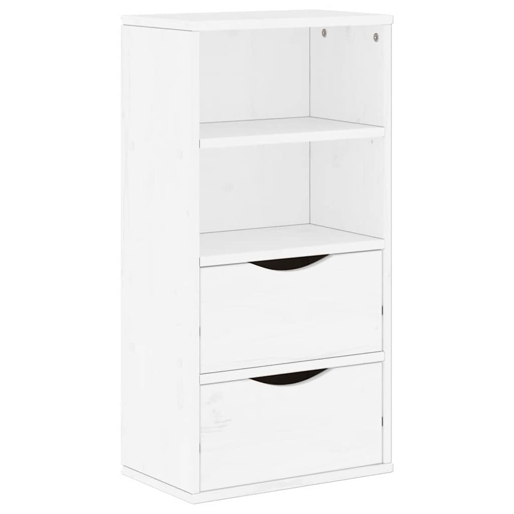 Bijzetkast met lades ODDA 40x24x79 cm massief grenenhout wit