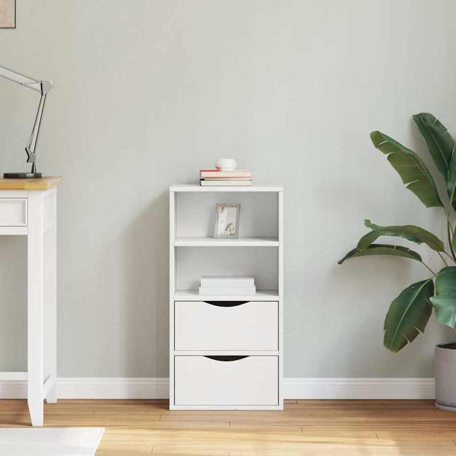Bijzetkast met lades ODDA 40x24x79 cm massief grenenhout wit