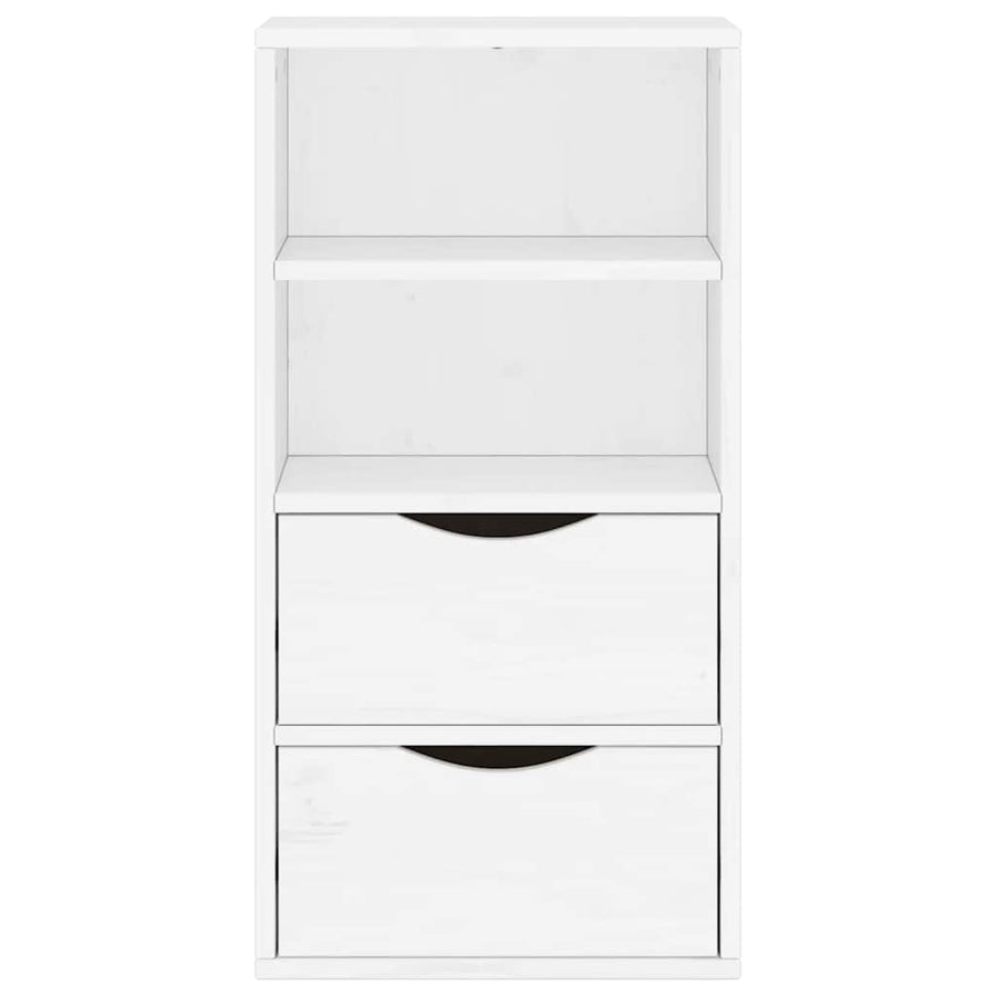 Bijzetkast met lades ODDA 40x24x79 cm massief grenenhout wit