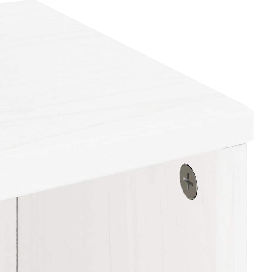 Bijzetkast met lades ODDA 40x24x79 cm massief grenenhout wit