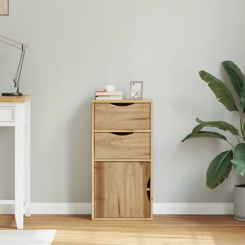 Bijzetkast met lades 40x24x79 cm massief grenenhout