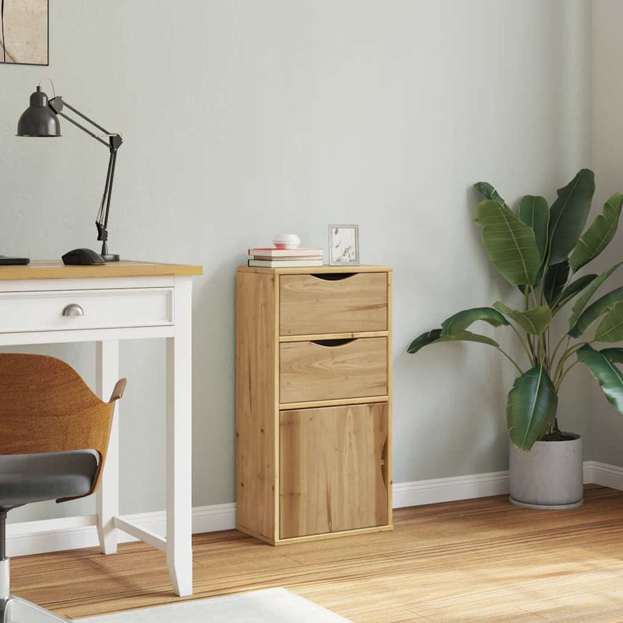 Bijzetkast met lades ODDA 40x24x79 cm massief grenenhout