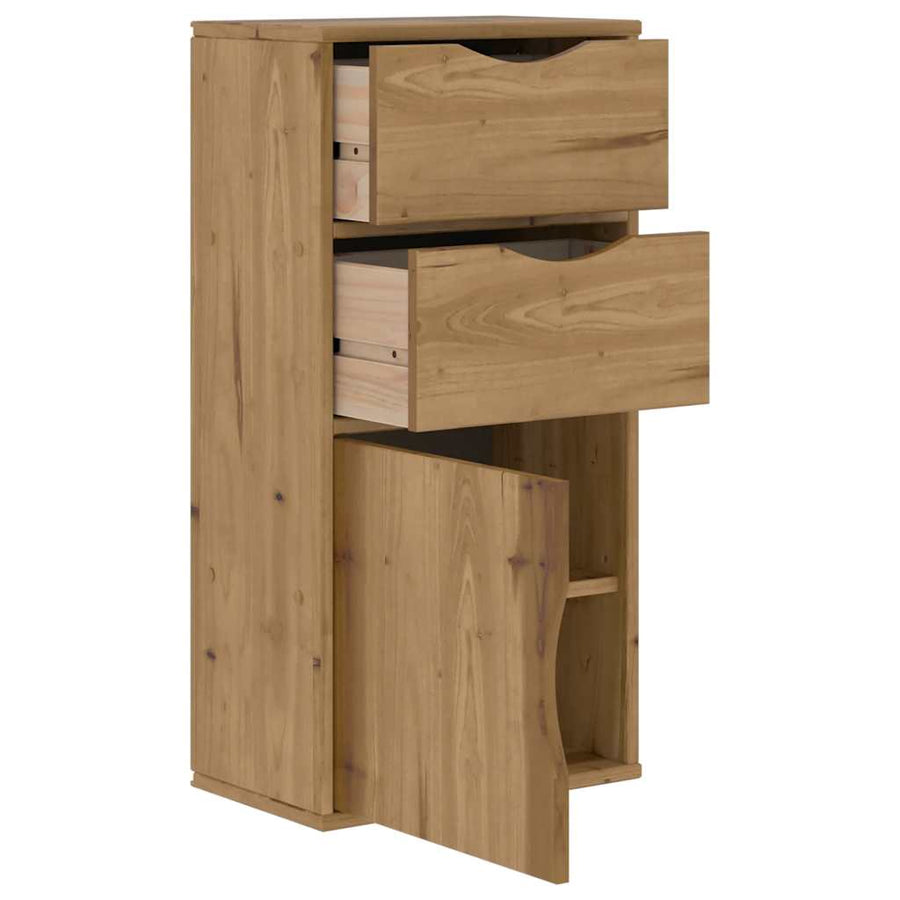Bijzetkast met lades ODDA 40x24x79 cm massief grenenhout
