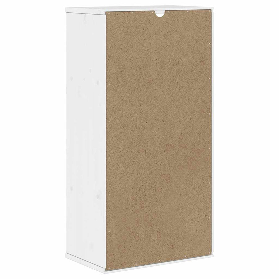 Bijzetkast met lades ODDA wit 40x24x79 cm massief grenenhout