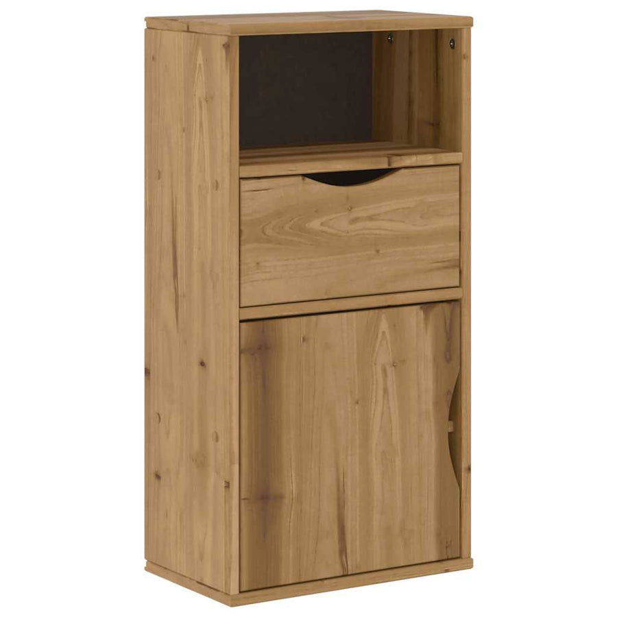 Bijzetkast met lade ODDA 40x24x79 cm massief grenenhout