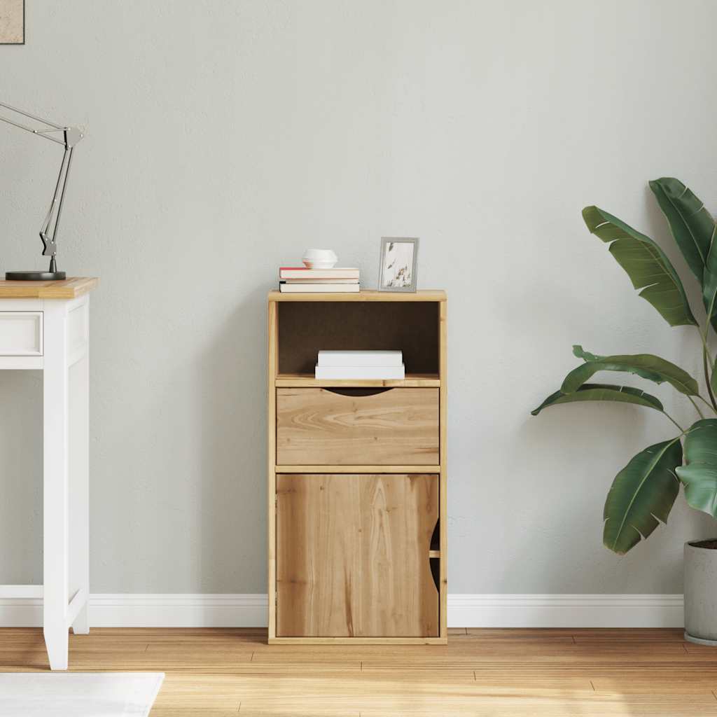 Bijzetkast met lade 40x24x79 cm massief grenenhout