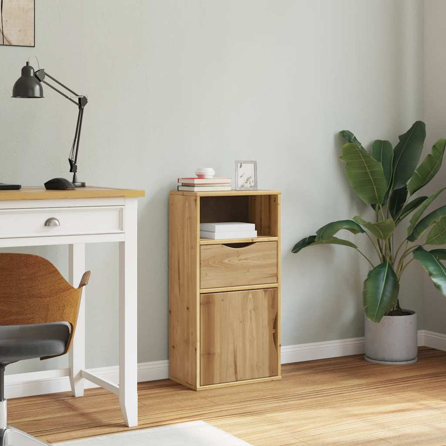 Bijzetkast met lade ODDA 40x24x79 cm massief grenenhout