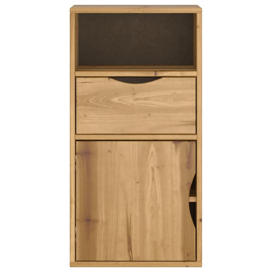 Bijzetkast met lade ODDA 40x24x79 cm massief grenenhout
