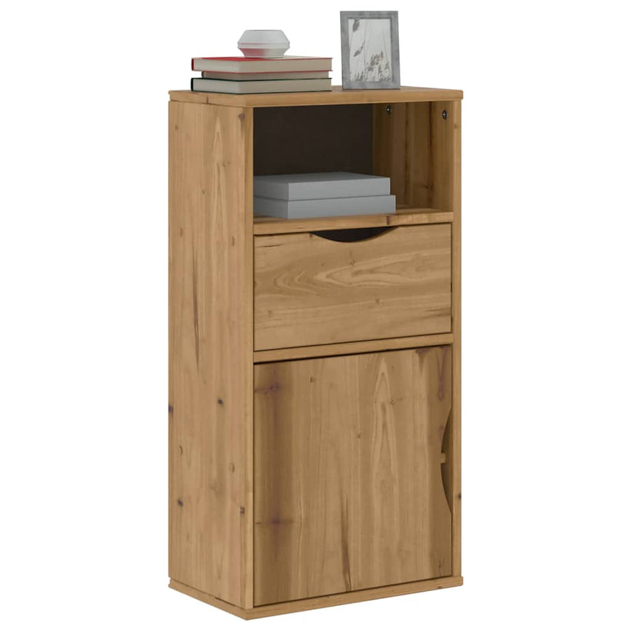 Bijzetkast met lade ODDA 40x24x79 cm massief grenenhout