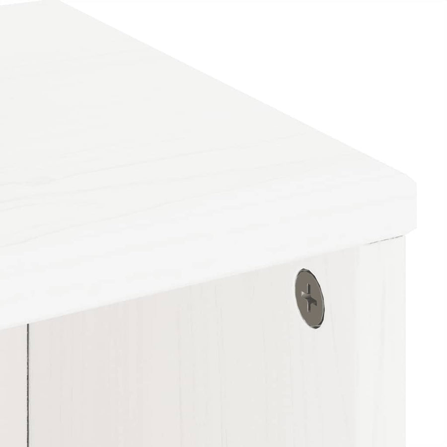 Bijzetkast met lade ODDA 40x24x79 cm massief grenenhout wit