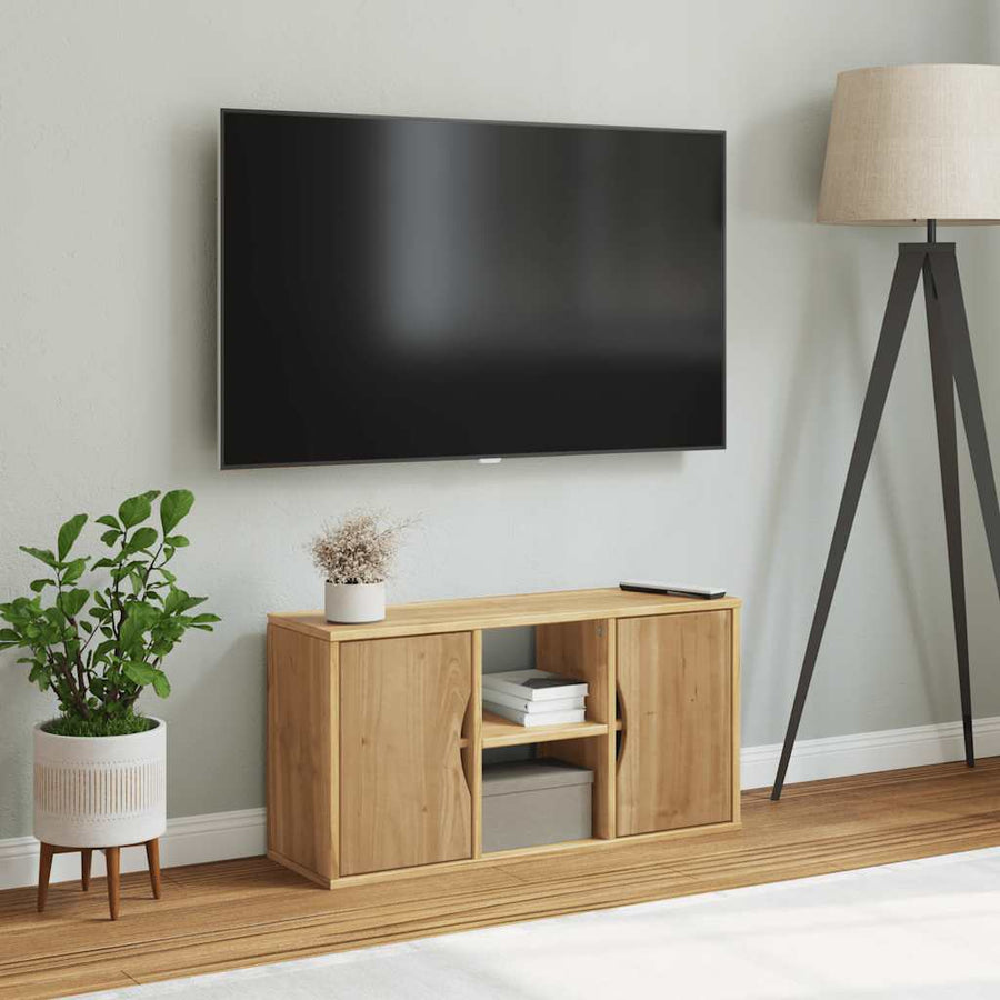 Tv-meubel ODDA 79x24x40 cm massief grenenhout