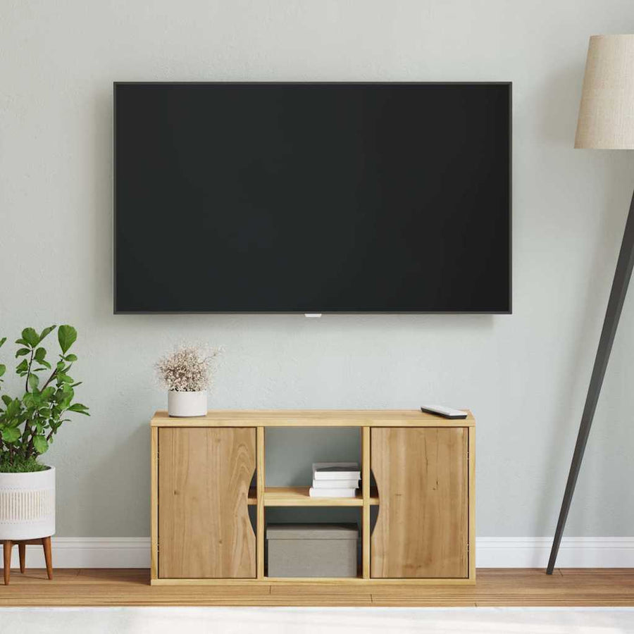 Tv-meubel ODDA 79x24x40 cm massief grenenhout
