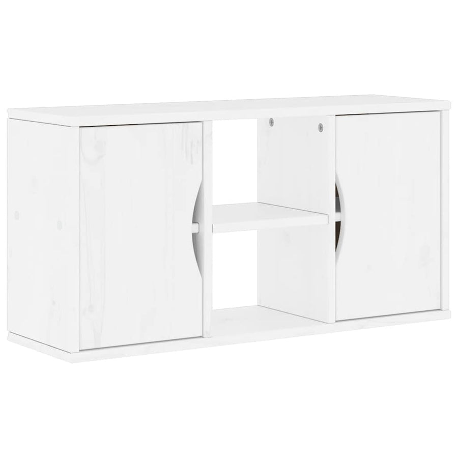Tv-meubel ODDA 79x24x40 cm massief grenenhout wit